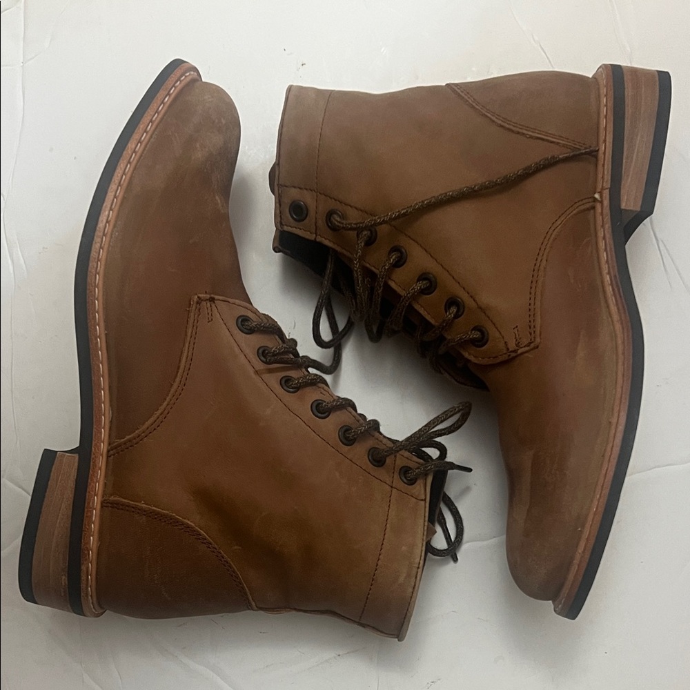 NISOLO ALL-WEATHER AMALIA TOBACO COLOR LACEUP BOOTS SIZE 7.5 NIB